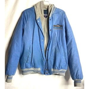 King Louie Ragged Point Inn CA Quilted Hooded Bomber Jacket Large 90s Style